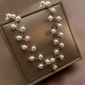 White Pearls Choker for Girls Pearl Gold-plated Plated Alloy Necklace