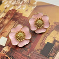 Synthetic Flower Tops Pair - CETH | Alloy/Copper |Golden Plating