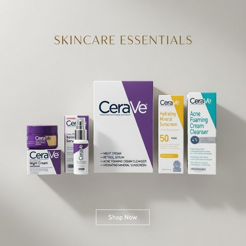 CeraVe Complete Skincare Set – Acne Control & Night Repair Bundle - Pack of 4