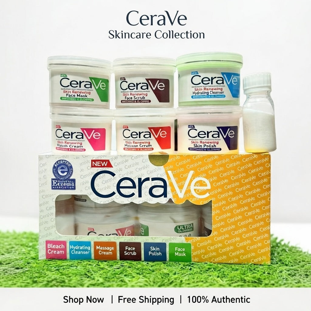 CeraVe 6-in-1 Skin Renewing Facial Kit – Complete Whitening & Glow Facial Set
