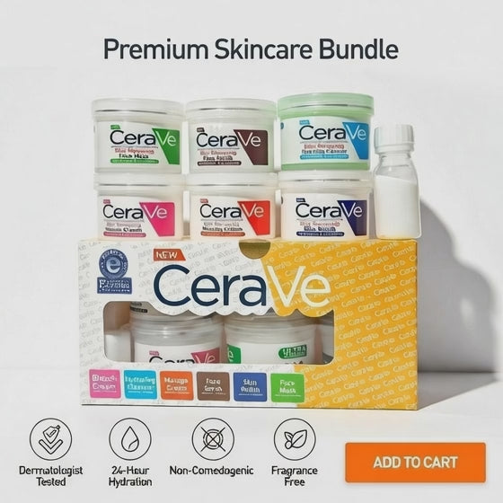 CeraVe 6-in-1 Skin Renewing Facial Kit – Complete Whitening & Glow Facial Set